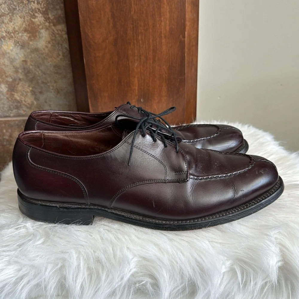 Allen Edmonds Brandywood Split Toe Deep Oxblood Brown Tie Shoe size 10